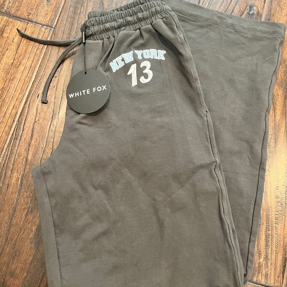 White Fox Boutique Pants - White Fox Boutique Gray Track Pants